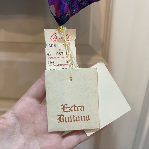 Vintage Deadstock Silk Top Psychedelic Goddess Print - Picture 11 of 12